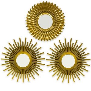 Gold Mirrors for Wall Pack of 3
